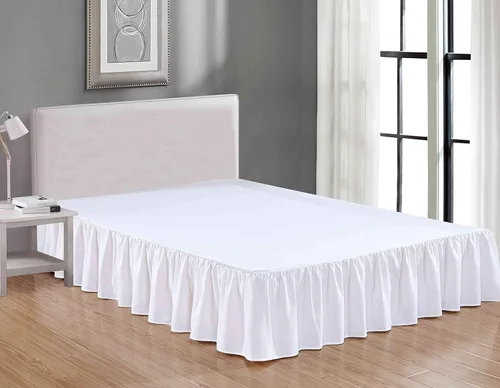 Miniatura 14 de Rodapié de tela de lujo de calidad de hotel para dormitorio, resistente al polvo, a las arrugas y a la decoloración, falda de cama de 14 pulgadas