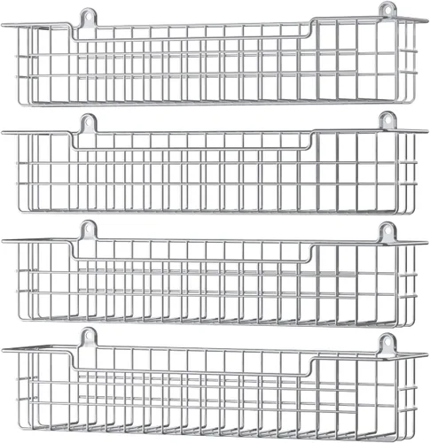 Miniatura 13 de Estante para especias, paquete de 4 organizadores de condimentos, soporte de pared para organización de almacenamiento de cocina, estante