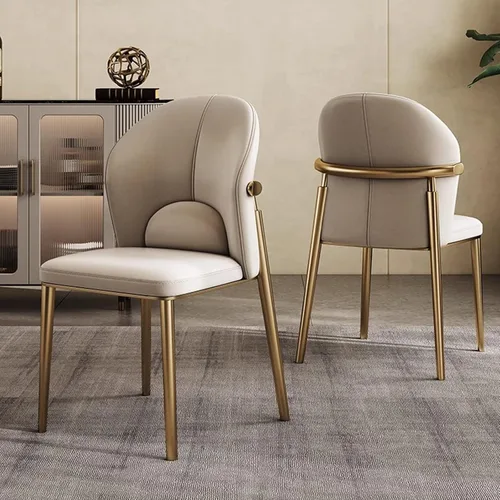 Miniatura 2 de Silla de comedor, sillas de cocina de cuero, sillas de comedor con patas de metal, silla de sala de espera para vestíbulo, sala de entrenamiento