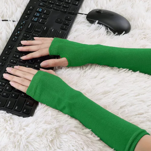Miniatura 54 de Allegra K Calentadores de brazo sin dedos unisex de moda clásica