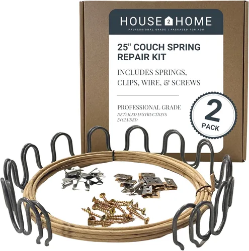 Miniatura 11 de House2Home Repuesto de resorte para tapicería de sofá de 31 pulgadas, kit de reparación de 2 unidades para muebles, silla, sofá, incluye clips