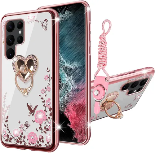 Miniatura 9 de Funda para Samsung Galaxy S22 Ultra, Samsung S22 Ultra de 6.8 pulgadas para mujer, con purpurina, cristal suave, transparente, TPU de lujo, bonita