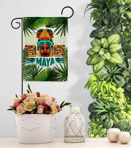 Miniatura 9 de Maya - Juego de banderas de jardín para colgar en la pared, regional, México, Estados Unidos, México, Estados Unidos, país, área particular