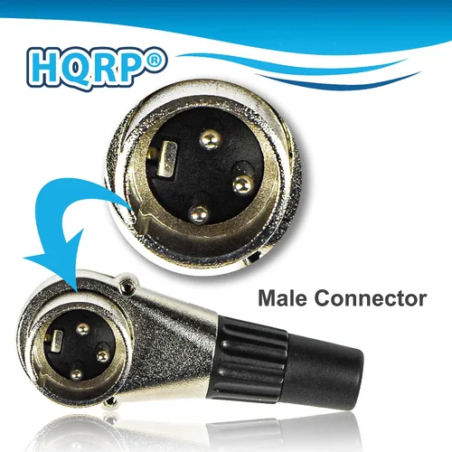 Miniatura 5 de HQRP Paquete de 2 conectores macho XLR de 3 pines ajustables en ángulo recto con 7 posiciones diferentes, compatible con banda de audio profesional