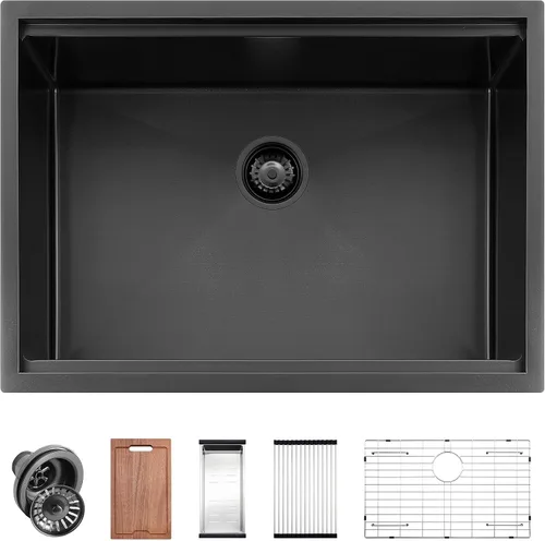 Miniatura 11 de Fregadero de Bar - PEPO Fregadero de Cocina Bajo Encimera de 13 x 15 Pulgadas, Fregadero de Cocina Pequeño de Una Sola Cubeta de Acero Inoxidable
