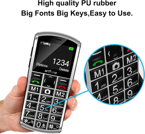 Miniatura 4 de artfone A400 4G Volte Teléfono celular con botón grande desbloqueado para personas mayores, teléfono celular para personas mayores y niños con botón
