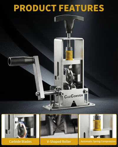 Miniatura 2 de Máquina peladora de alambres, desguace de 0.04 a 1 pulgada, herramienta peladora de alambre de doble accionamiento accionada por taladro/manivela