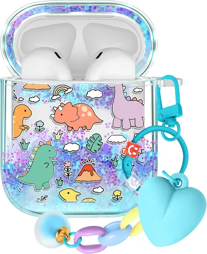 Miniatura 23 de Funda para Apple para Airpods 4 Case 2024 - Arena Movediza Líquida Arte Artístico Estético Funda Mujer Chica Mujeres Brillante Brillo Purpurina