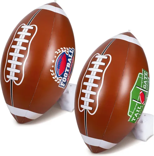 Miniatura 7 de Bencailor Decoración de fiesta de fútbol gigante de 71 pulgadas, juego de fútbol inflable gigante con juego de camiseta para juego, grandes pelotas