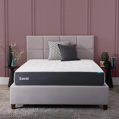 Miniatura 9 de Lucid Colchón de espuma viscoelástica de 14 pulgadas, sensación media firme, impregnado con carbón de bambú refrescante y gel refrescante, cama