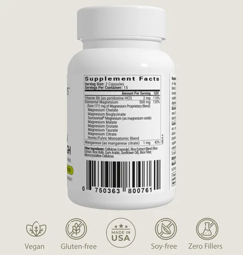 Miniatura 2 de BiOptimizers Magnesium Breakthrough 4.0, (30 cápsulas) y polvo de hongos (caramelo salado, 15 porciones) – Paquete de superalimentos y suplementos