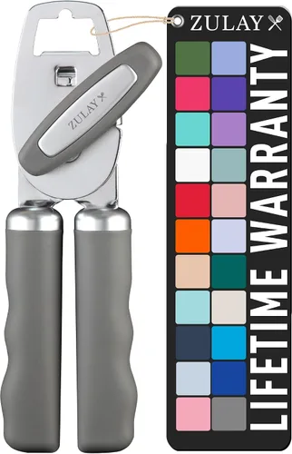 Miniatura 10 de Zulay Kitchen Abrelatas manual de acero inoxidable resistente con abridor de botellas, abrelatas manual a prueba de óxido con perilla giratoria
