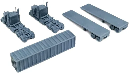 Miniatura 2 de Outland Models Railroad Scenery Big Rig Semi Truck Set 1:160 N Escala