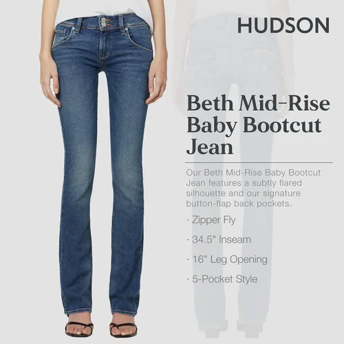 Miniatura 5 de HUDSON Jeans Beth Baby Bootcut para mujer con bolsillos traseros con solapa