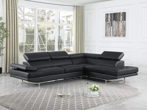 Miniatura 14 de BlackJack Furniture Union Modern - Sofá modular de piel sintética con reposacabezas ajustables, diván orientado hacia la izquierda, elegante asiento