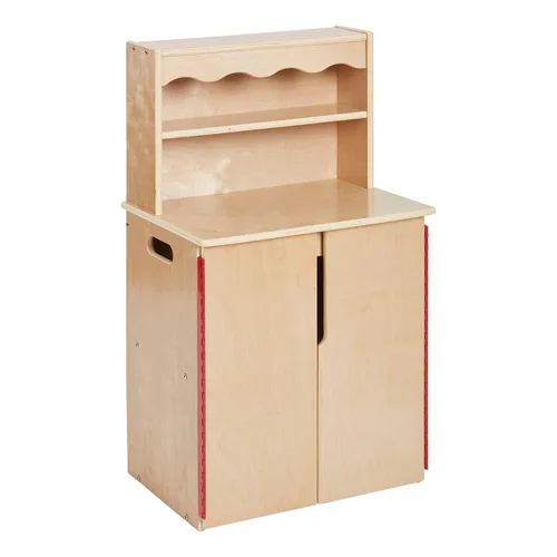 ECR4Kids Cocina de Juguete Armario de Almacenamiento, Juguete de Madera, Natural