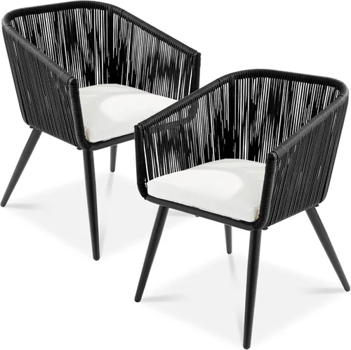 Miniatura 9 de Best Choice Products Juego de 2 sillas de comedor de patio, asientos al aire libre para patio trasero, junto a la piscina, balcón con diseño