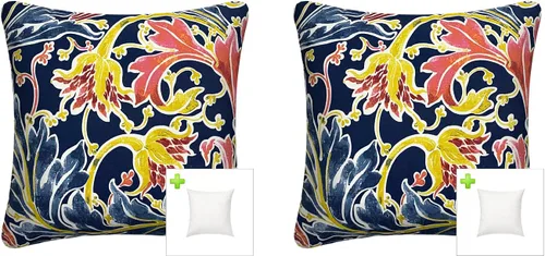 Miniatura 16 de Paquete de 2 cojines decorativos impermeables para exteriores con insertos para muebles de patio, cojines cuadrados de 18 x 18 pulgadas, resistentes