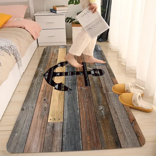 Miniatura 7 de LYFANS Alfombras de baño de espuma de esponja absorbente suave para baño y cocina (71 x 24 pulgadas), tapete de franela antideslizante brillante