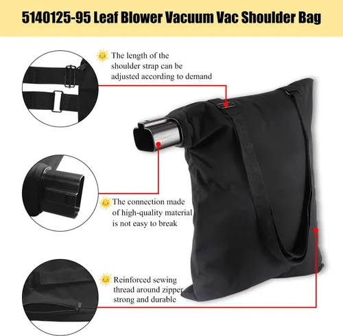 Miniatura 2 de Bolso para hombro 5140125-95 para soplador de hojas, Compatible con soplador Black & Decker BV3100/BV2900, 5140125-95 Bolso para hombro/Bolsa