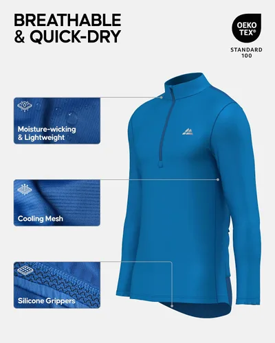 Miniatura 3 de DANISH ENDURANCE Maillot de ciclismo para hombre, manga larga, bolsillos, sin etiquetas, secado rápido