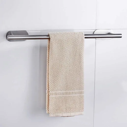 Miniatura 8 de Toallero autoadhesivo de 20 pulgadas para montar en la pared, acero inoxidable, pulido, para baño, cocina, sin taladro, mate, moderno, decoración