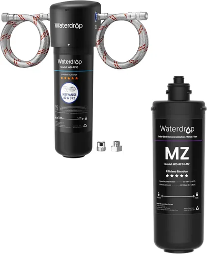 Waterdrop Sistema de filtro de agua para debajo del fregadero 10UA y cartucho de filtro de repuesto Waterdrop RF10-MZ para filtro de agua debajo del