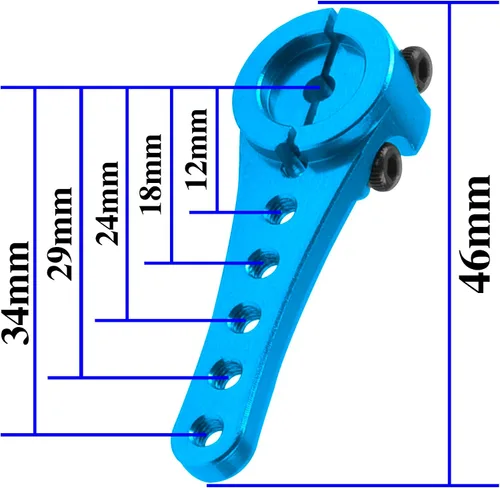 Miniatura 6 de Paquete de 3 servo de aluminio 25T servo brazo de dirección largo compatible con Futaba Savox Power HD Xcore 1/8 1/10 TRX4 SCX10 RC Crawler (azul)