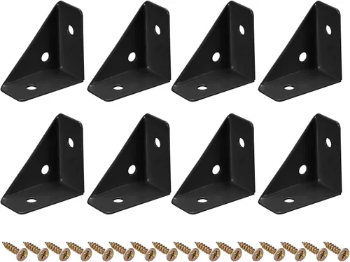 Miniatura 8 de uxcell 8 soportes de esquina angulares de 1.496 pulgadas x 1.496 pulgadas, soportes de acero laminado en frío con tornillos para borde de escritorio