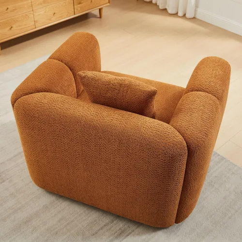 Miniatura 7 de VANOMi Los juegos de muebles de sala de estar incluyen sofá de 95 pulgadas y sillones de 42 pulgadas, sofá tapizado Boucle de gran tamaño con Curry
