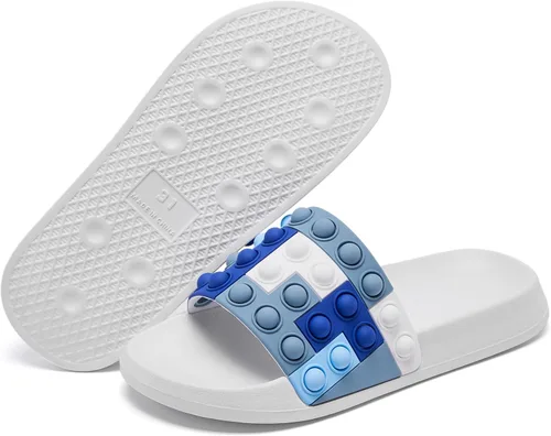 Miniatura 7 de Engtoy Sandalias para niños y niñas, unisex, ligeras, antideslizantes, puntera abierta, cómodas, para ducha, playa, divertidas sandalias