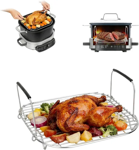 Miniatura 8 de Rejilla para verduras Ninja Crispi FN101 y Ninja Crispi Pro AS101 (4 cuartos de galón), acero inoxidable de grado alimenticio 304, sin
