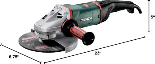 Miniatura 6 de Metabo - Amoladora de 9 ángulos, 6,600 RPM, gatillo de bloqueo de 15.0 amperios, amoladoras angulares de rendimiento, W24-230 MVT, 606467420, verde