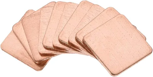 Miniatura 12 de uxcell Disipador térmico de cobre térmico de chipset IC plano para CPU GPU 0.591 x 0.591 x 0.047 in 10pcs