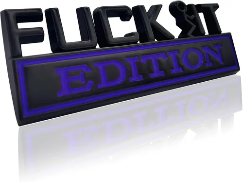 Miniatura 23 de Emblemas exteriores para coche, emblema 3D adhesivo de calcomanía, emblema Fuck-IT edición 3D, calcomanía para guardabarros de coche y camión, Negro