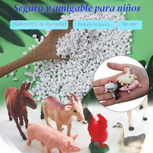 Miniatura 3 de 15 piezas de mini figuras de juguetes realistas de animales de granja, juego educativo de aprendizaje de plástico, suministros de fiesta temática