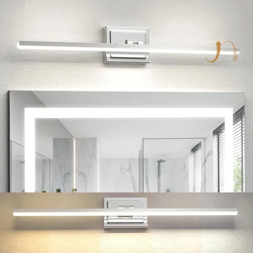 Miniatura 16 de NIORSUN Lámpara de baño moderna de 24 pulgadas, 14W 5CCT regulable LED negro, luces de tocador de baño sobre espejo, luces de tocador para espejos