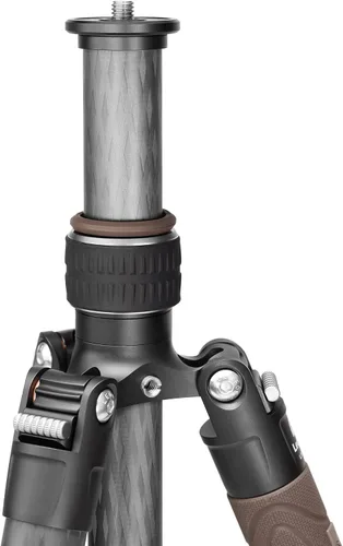 Miniatura 5 de Leofoto LX-224CT+XB-32Q Trípode de viaje, serie urbana, fibra de carbono, secciones de 4 patas, portátil y ligero, pierna reversible y columna