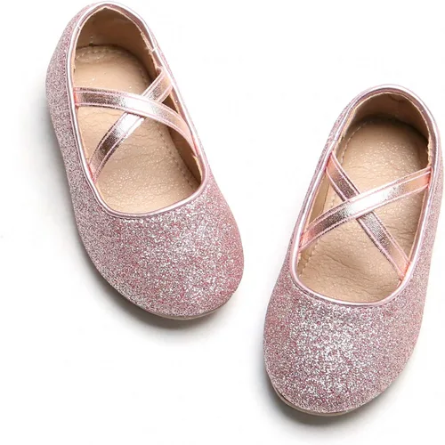Otter MOMO Zapatos planos de bailarina para niña, con lazo decorativo, ideales para llevar con vestido y combinan bien con flores, para escuela,