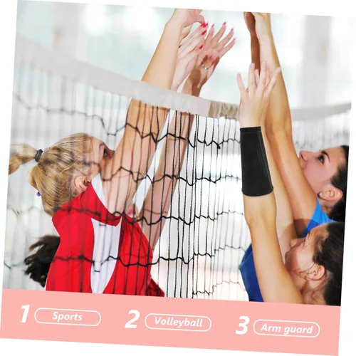 Miniatura 8 de Mangas de brazo de voleibol para mujer, protector de codo acolchado, muñequera elástica, 1 par de protectores de muñeca deportivos para atletas