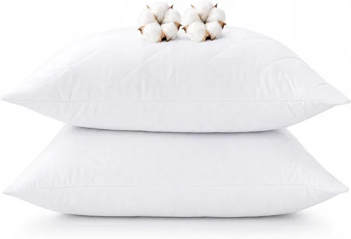CoolShields Protectores de Almohada Premium 100% Algodón Impermeables con Cremallera, Transpirables y Silenciosos, Superficie Hipoalergénica Suave