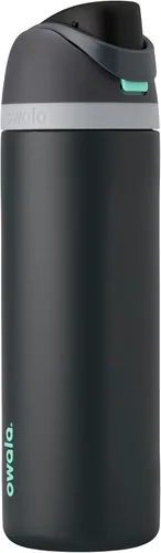 Owala FreeSip - Botella de agua aislada de acero inoxidable con popote para deportes y viajes, sin BPA, 24 onzas, marea brumosa