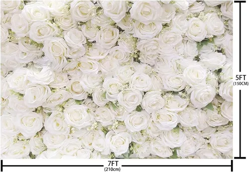 Miniatura 4 de MEHOFOND Fondo de fotografía de boda con rosas blancas y flores florales, decoración de San Valentín, fiesta de despedida de soltera, fiesta