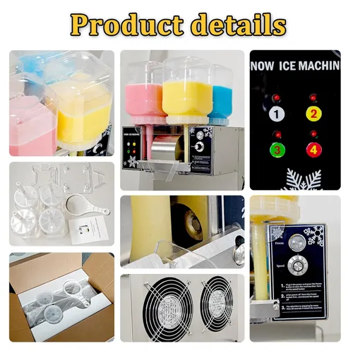 Miniatura 3 de Kolice Máquina de hielo afeitado eléctrica comercial, afeitadora de cono de nieve, máquina de hielo en copos de nieve, 264 libras/día, 4 cubos