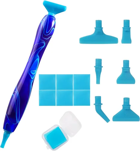 Kit de herramientas de pintura de diamante RovyFota - 13 piezas de bolígrafos de arte, bolígrafos de perforación para pintura de diamante