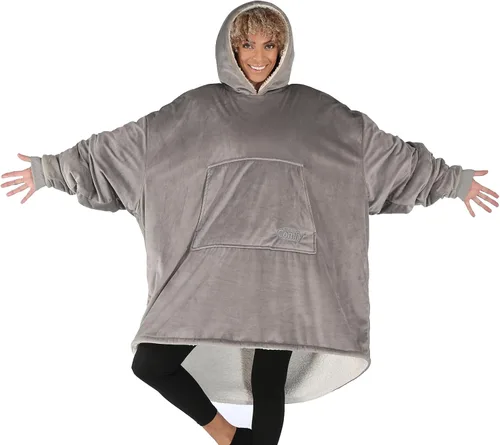 Miniatura 23 de THE COMFY Original - Manta de forro polar de microfibra con forro sherpa, diseño de gran tamaño con capucha y bolsillo de Shark Tank