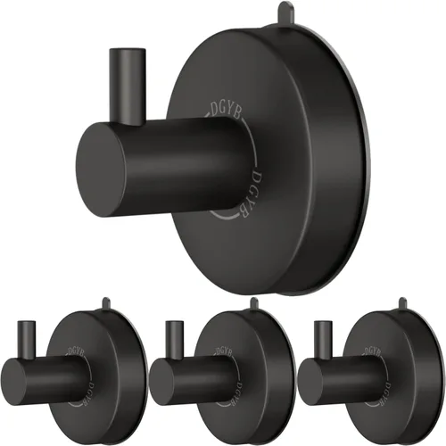 Miniatura 7 de DGYB Ganchos de ventosa para ducha, juego de 4 ganchos de toalla de níquel cepillado para baños, ganchos de ducha de acero inoxidable SUS 304