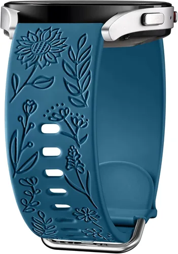 Miniatura 9 de Samsung Galaxy - Correa deportiva de silicona grabada con girasol de 1.575 pulgadas/1.732 pulgadas, para mujeres y hombres Marrón