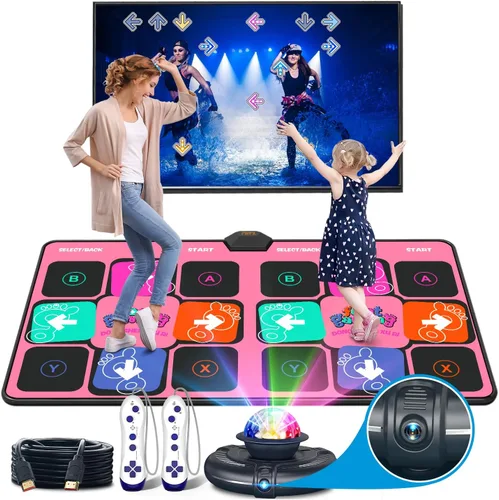 Miniatura 9 de FWFX Tapete de baile para juegos de televisión, almohadilla electrónica musical inalámbrica para niños y adultos, juego de ejercicio activo