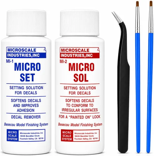 Solución de ajuste de calcomanías-Micro Scale Micro Sol 102 + Micro Set 101 Paquete de calcomanías